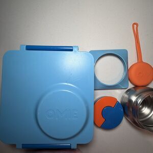 Omie Box Omielife Bento Insulated 3 Compartment Lunch Box Thermos Blue